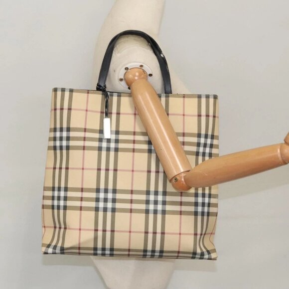 BUrberry Handbags - BURBERRY Nova Check Tote Bag PVC Beige Auth